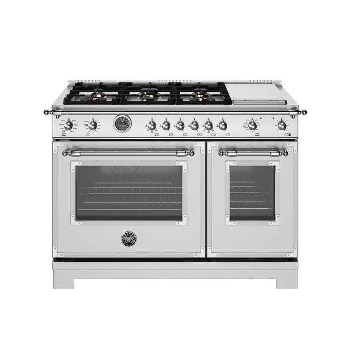 Bertazzoni Heritage Series Induction Range 48” 6 Heating Zones + CastIron Griddle Self